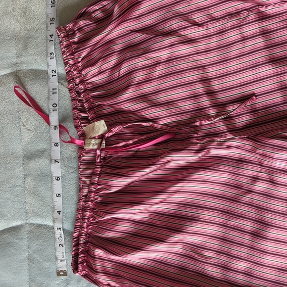 Ambrielle Satin long sleeve striped pajama set, pink, black, silver (M) - Picture 3 of 7